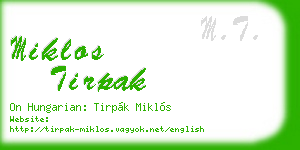 miklos tirpak business card