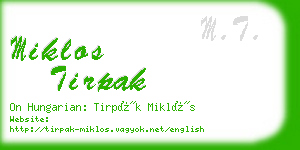 miklos tirpak business card